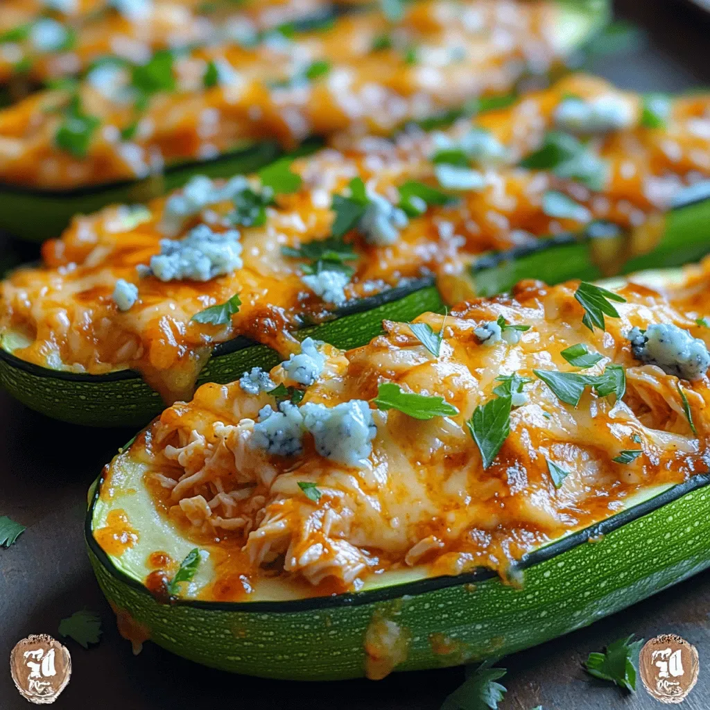 Spicy Buffalo Chicken Zucchini Boats Recipe