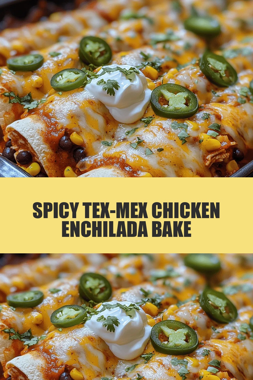 Spicy Tex-Mex Chicken Enchilada Bake