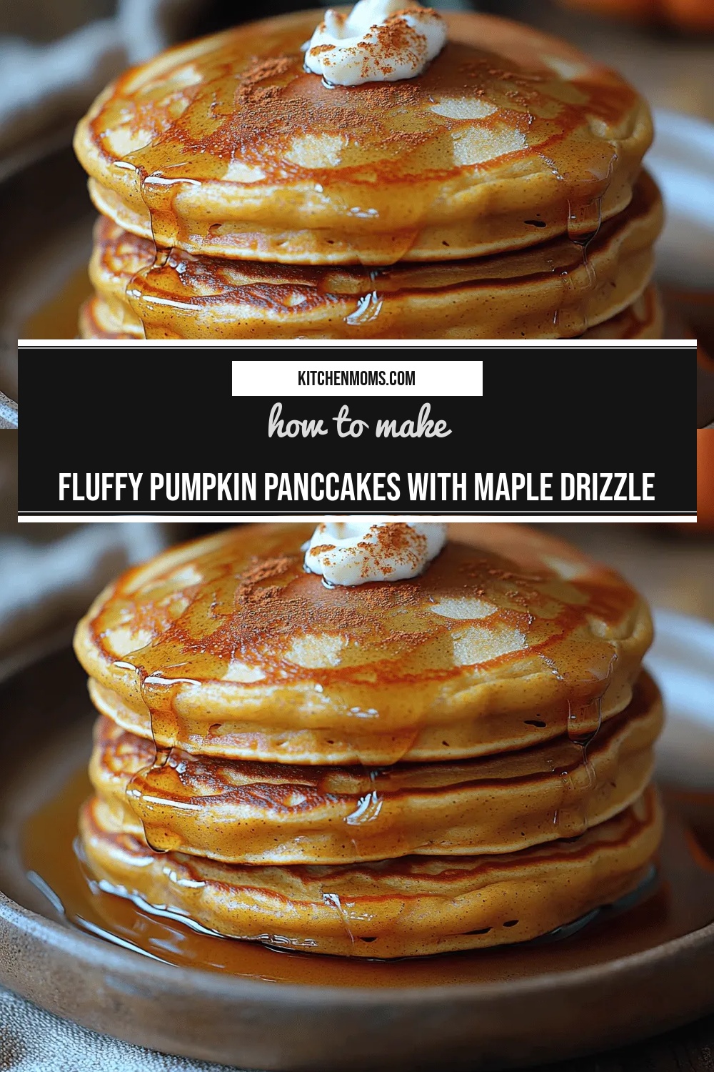 Fluffy Pumpkin Panccakes with Maple Drizzle