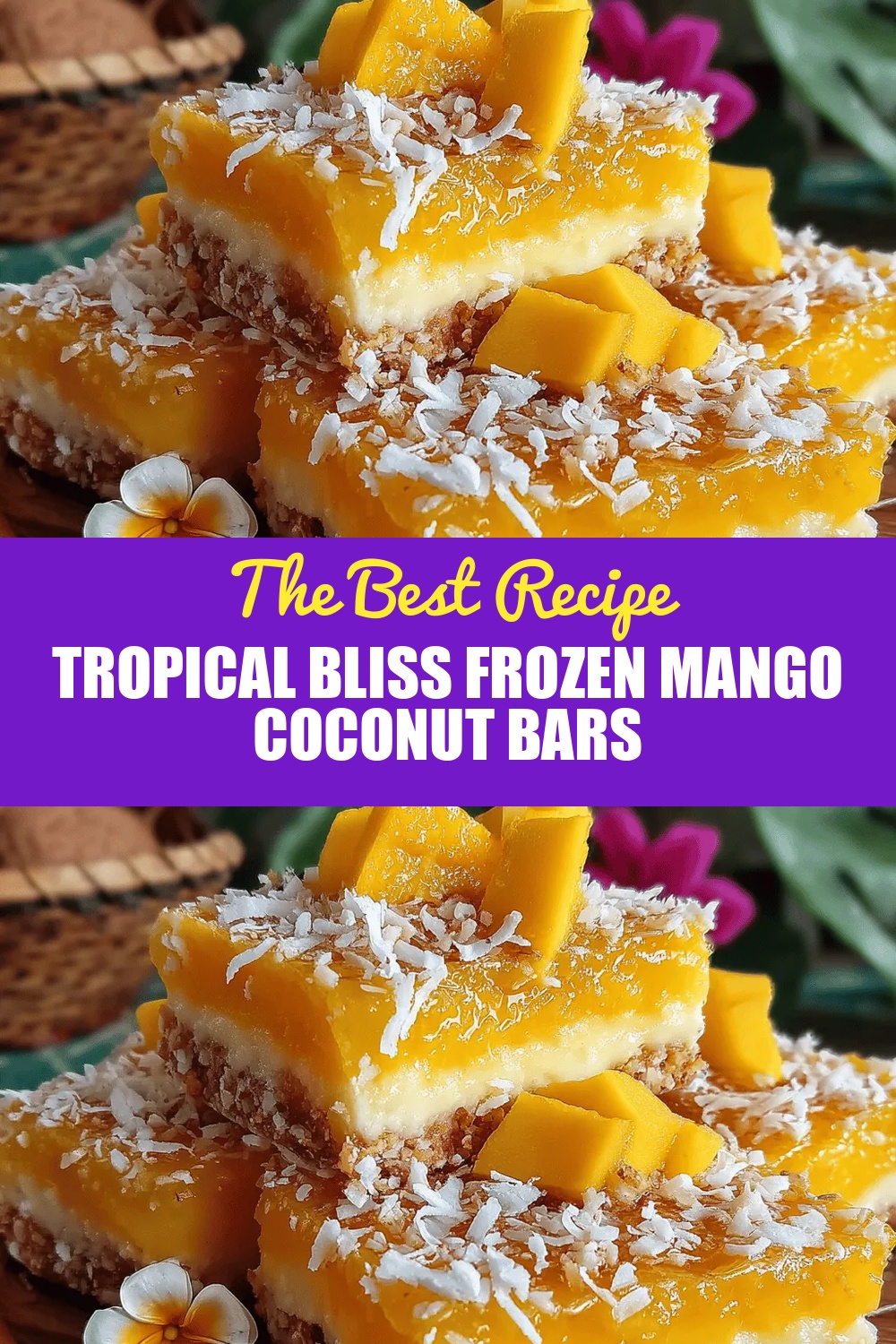 Tropical Bliss Frozen Mango Coconut Bars