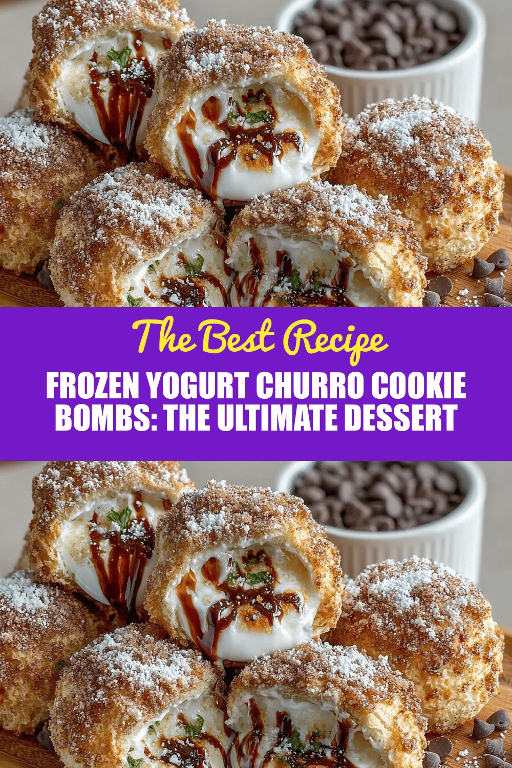 Frozen Yogurt Churro Cookie Bombs: The Ultimate Dessert Delight