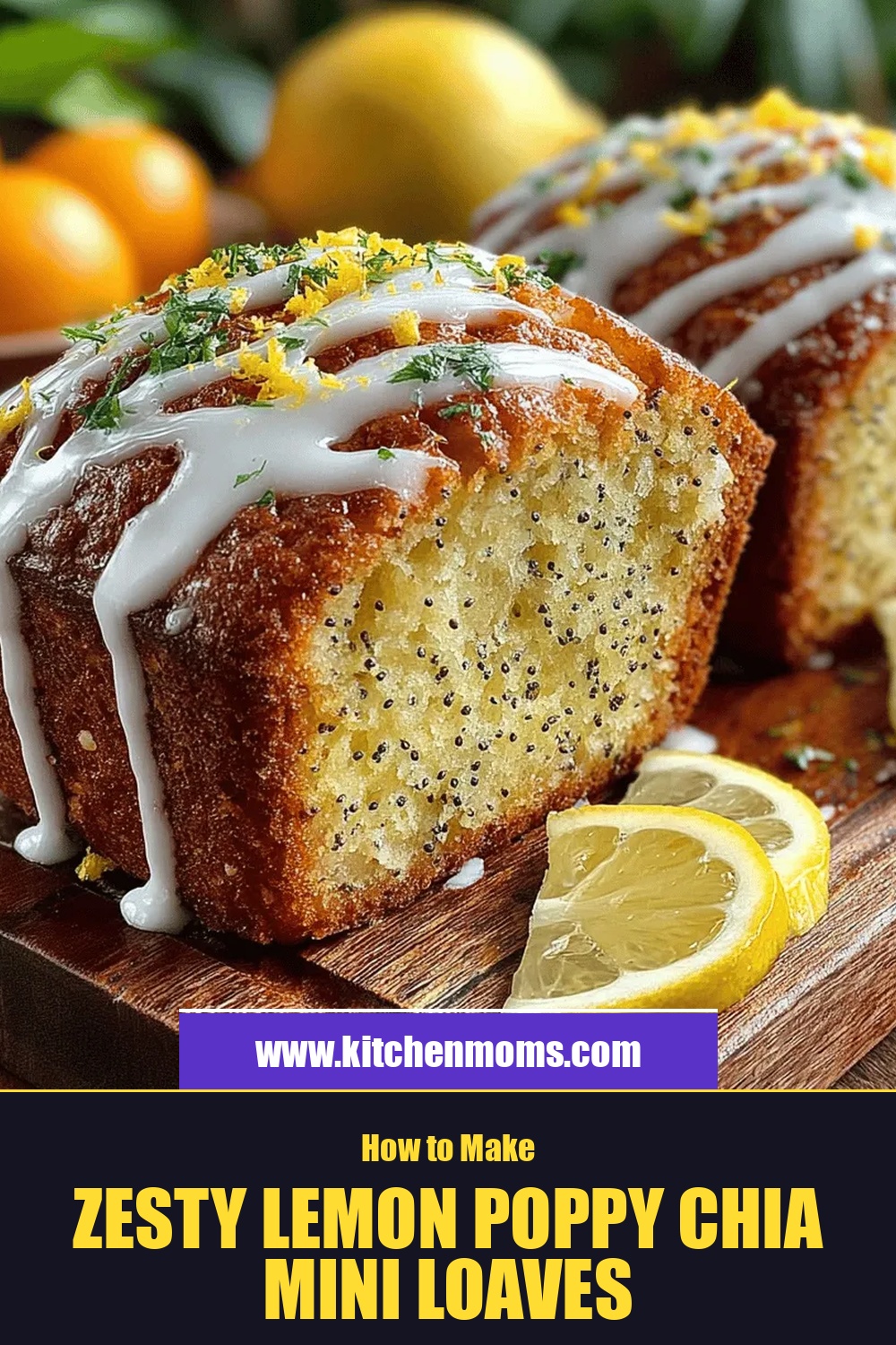 Zesty Lemon Poppy Chia Mini Loaves