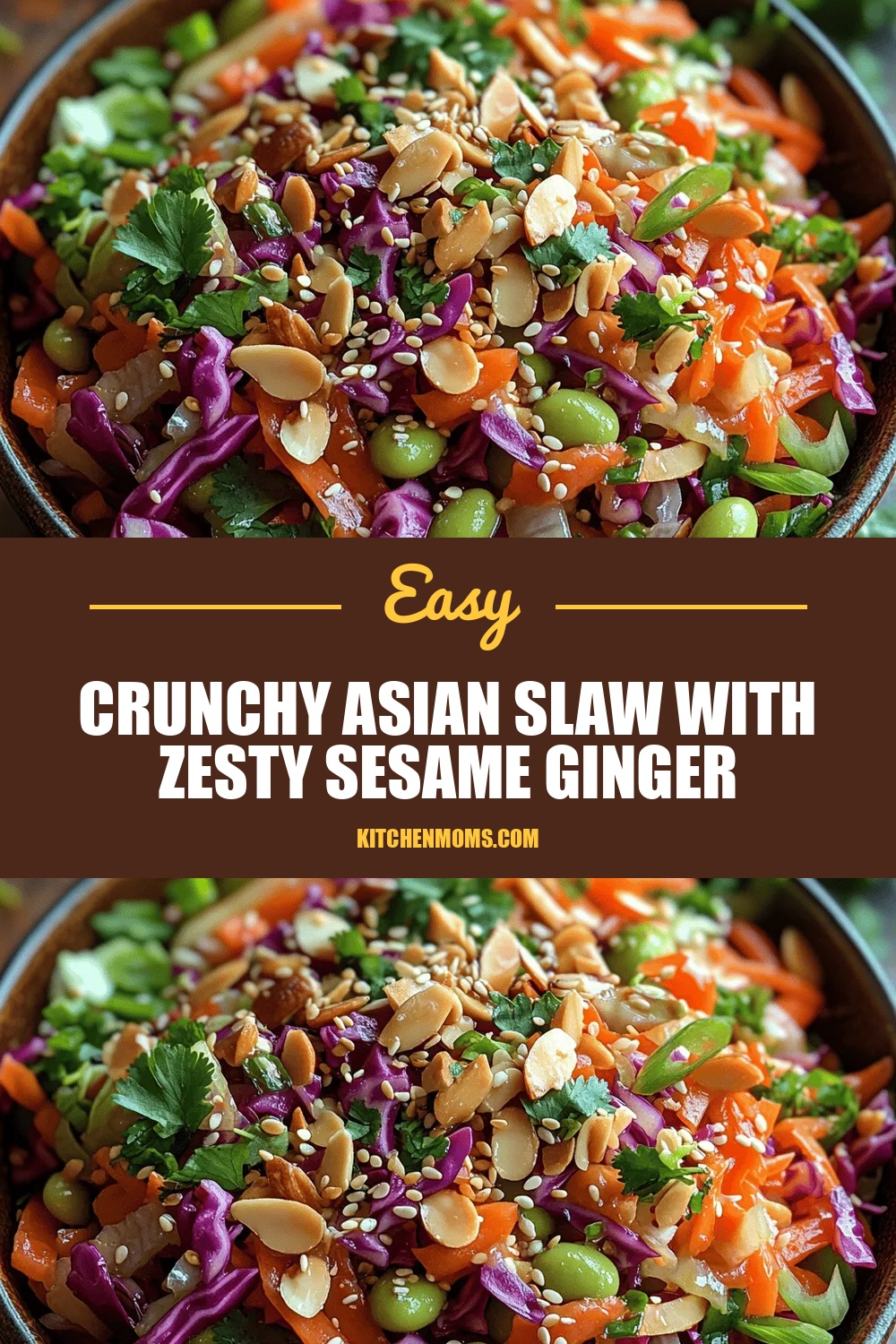 Crunchy Asian Slaw with Zesty Sesame Ginger Dressing