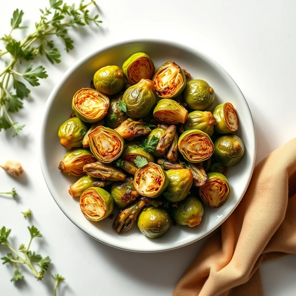 Crunchy Garlic-Infused Soy Brussels Sprouts