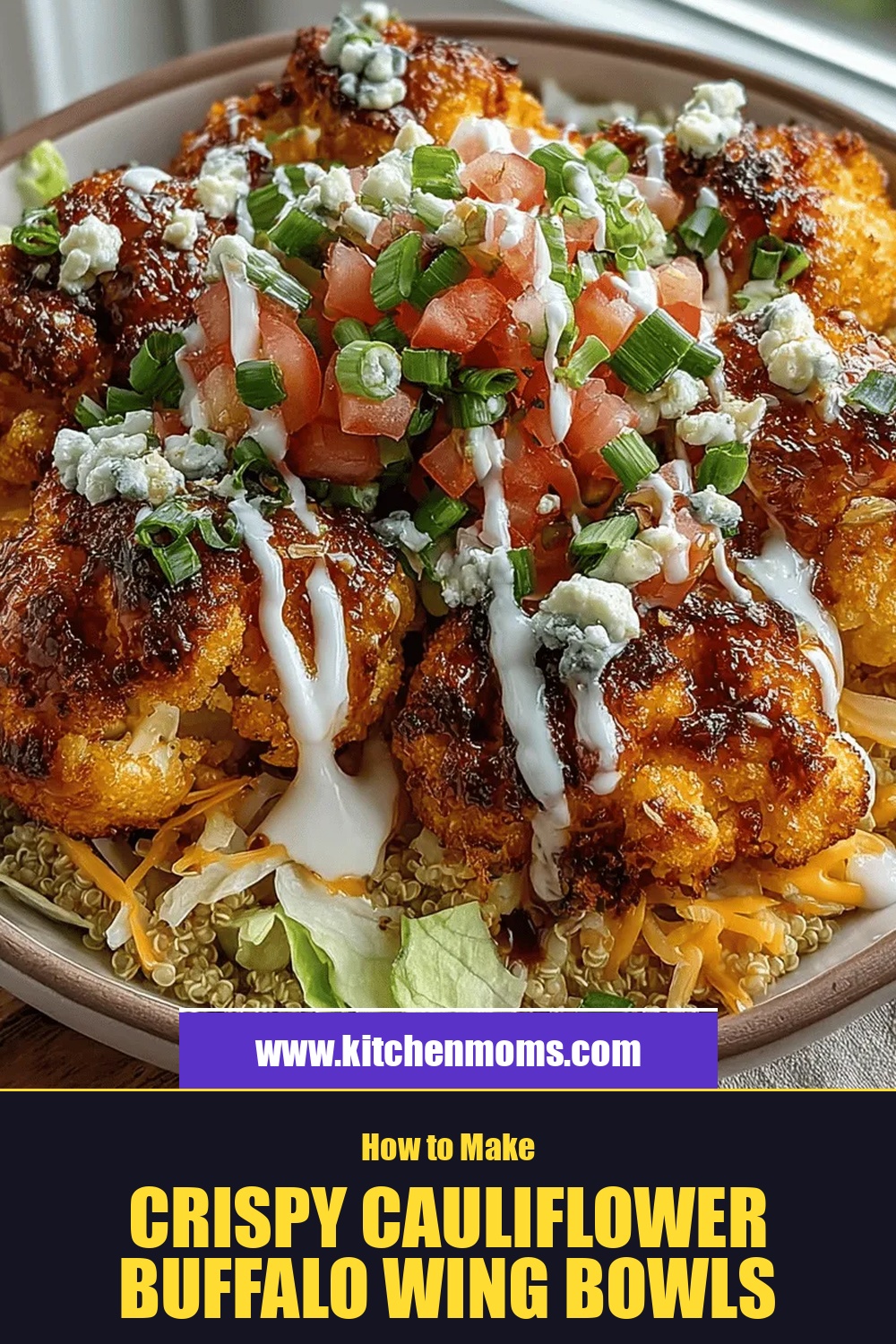 Crispy Cauliflower Buffalo Wing Bowls