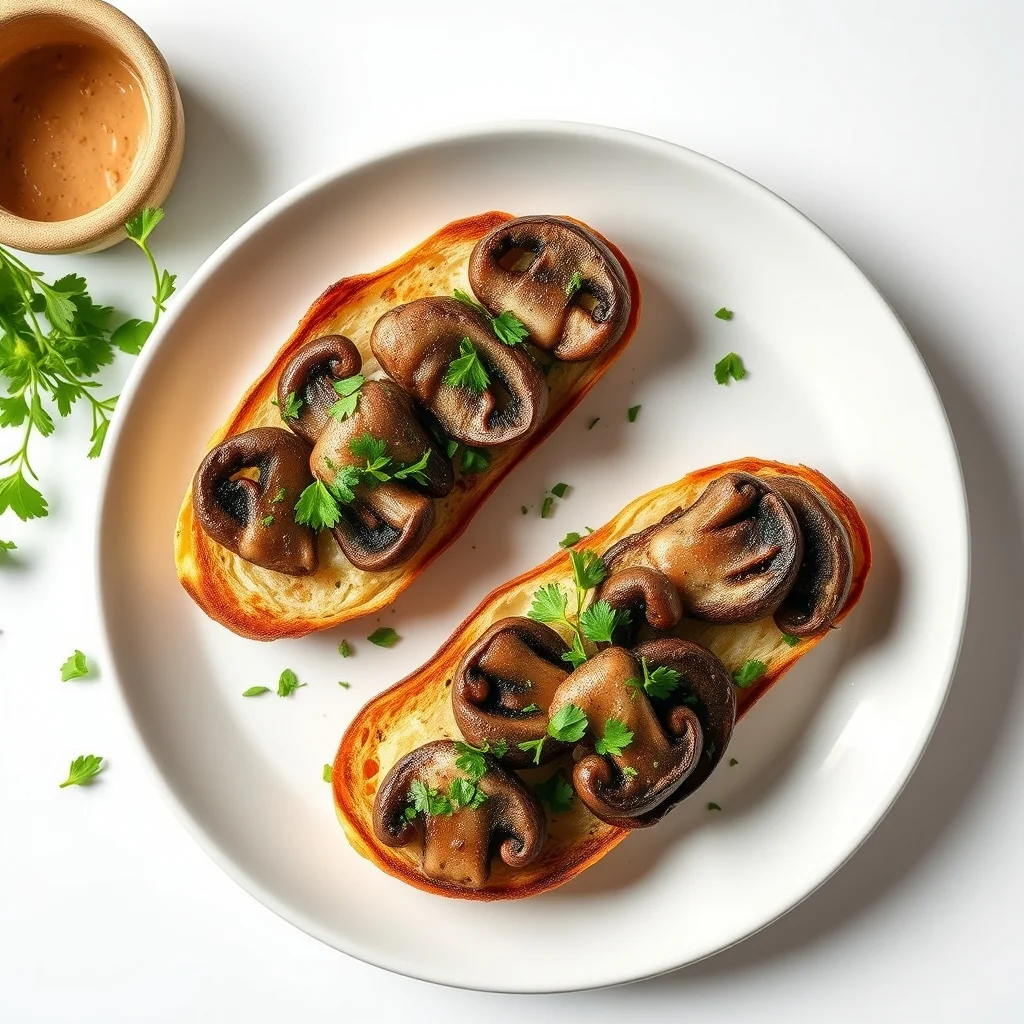 Savory Herb Butter Sautéed Mushroom Toasts