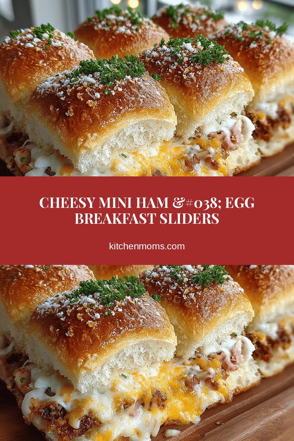 Cheesy Mini Ham & Egg Breakfast Sliders