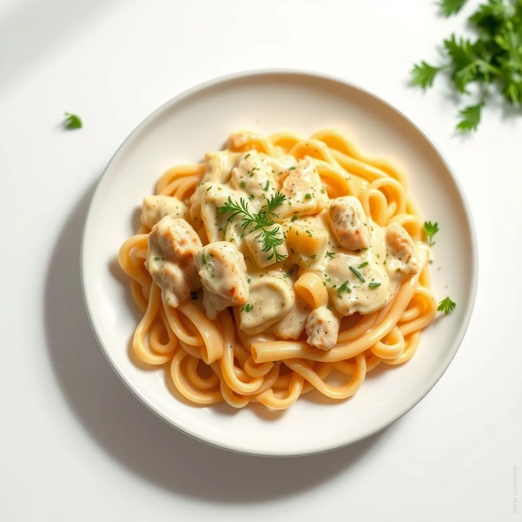 Creamy Savory Chicken Alfredo Pasta Bake
