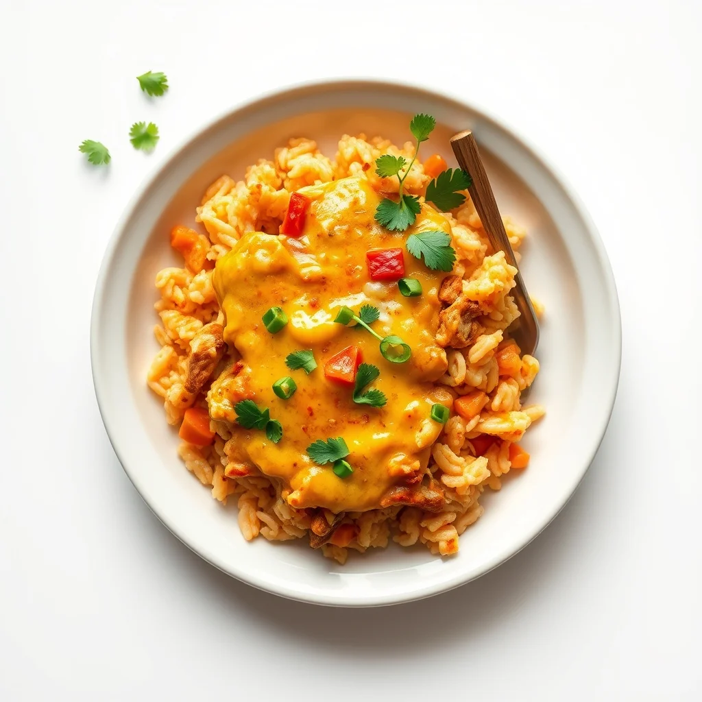 Cheesy Chicken Enchilada Rice Casserole