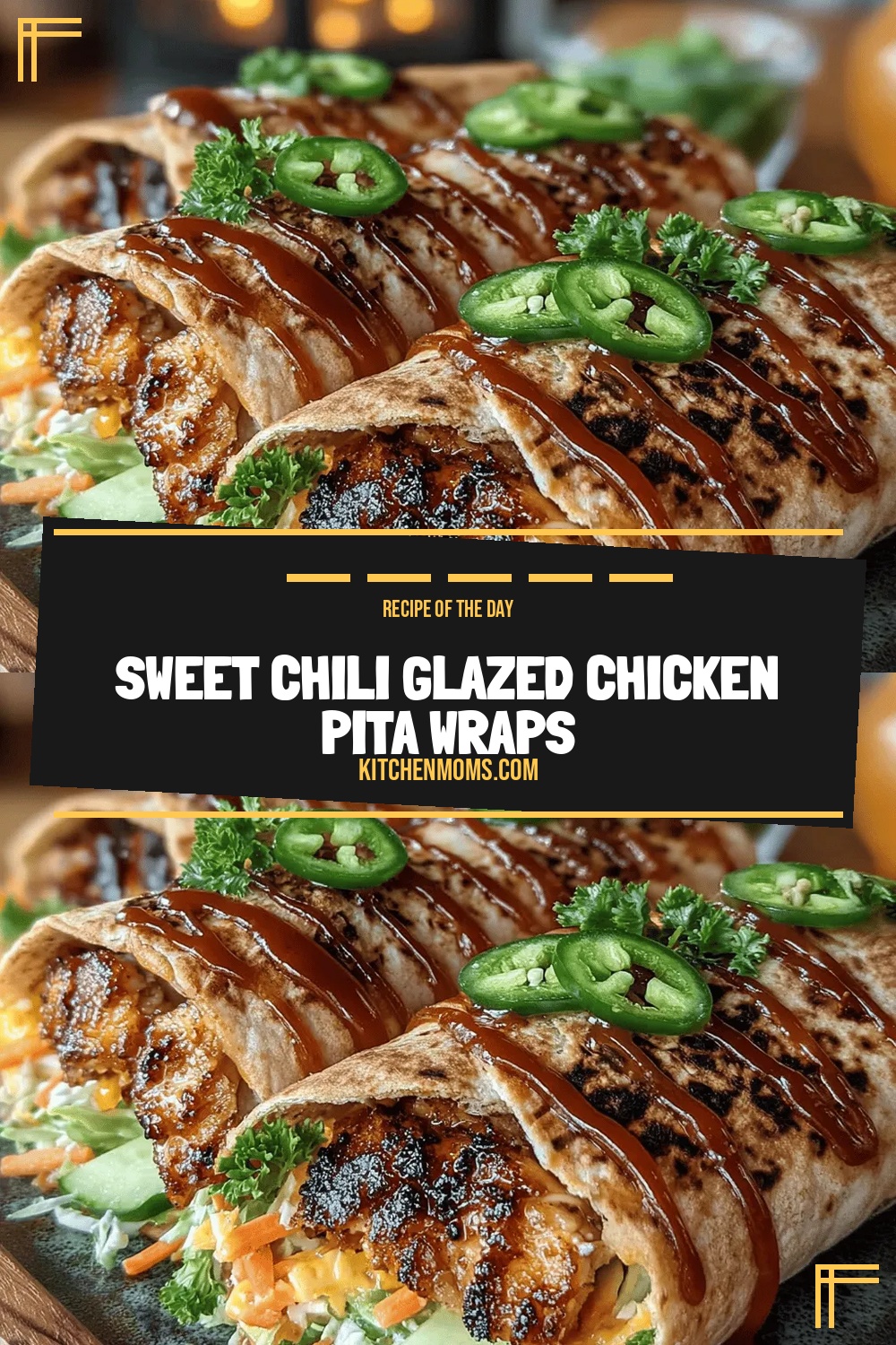 Sweet Chili Glazed Chicken Pita Wraps