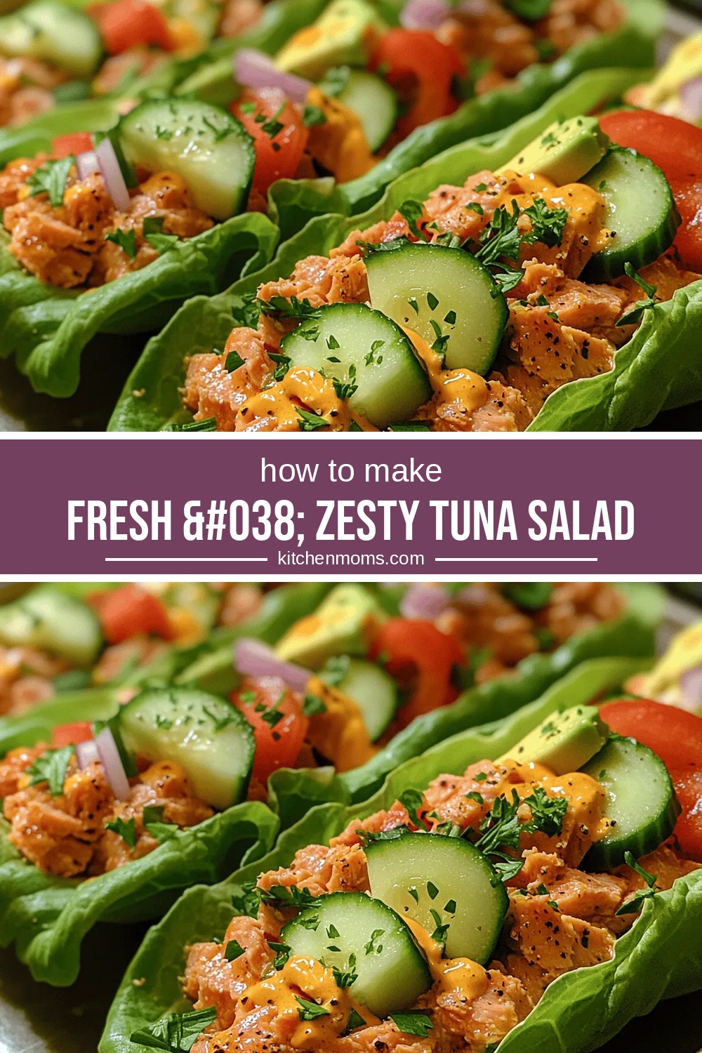 Fresh & Zesty Tuna Salad Lettuce Wraps