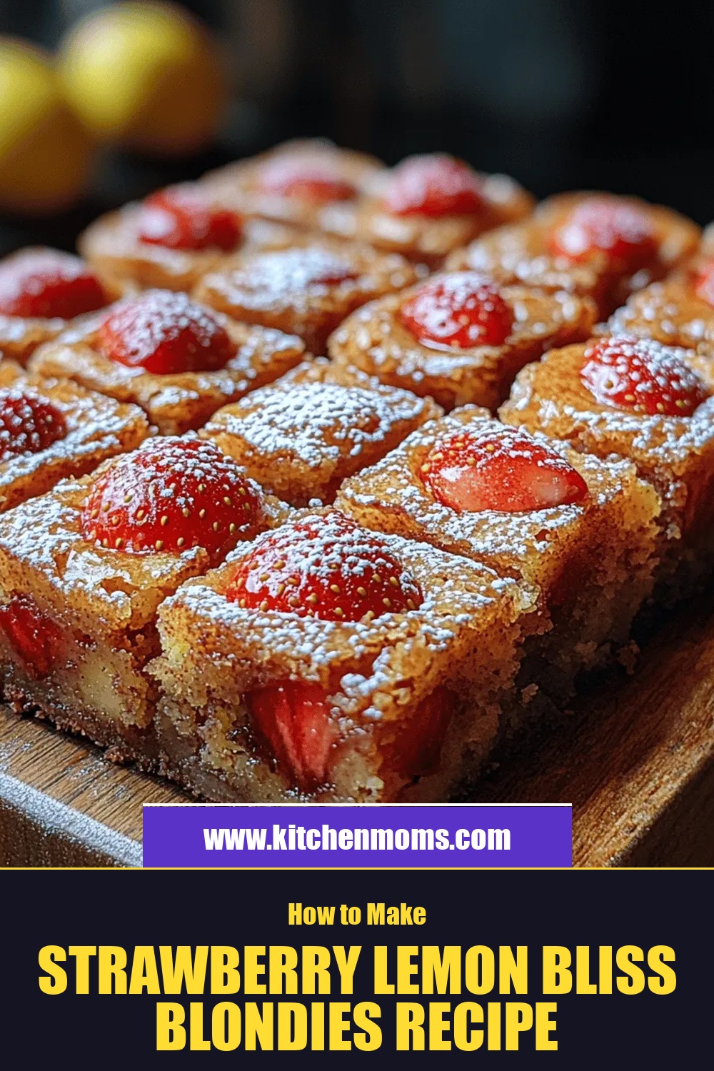 Strawberry Lemon Bliss Blondies Recipe