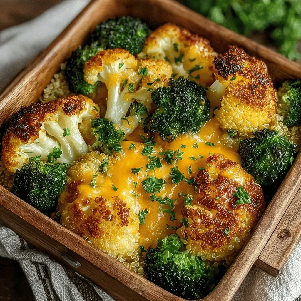 Cheesy Roasted Broccoli Quinoa Delight
