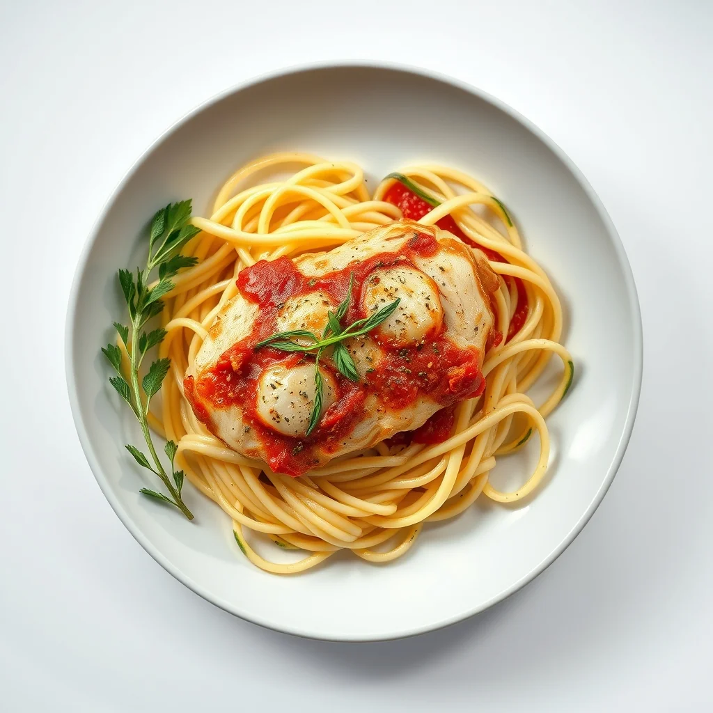 Easy Baked Chicken Parmesan with Zucchini Noodles