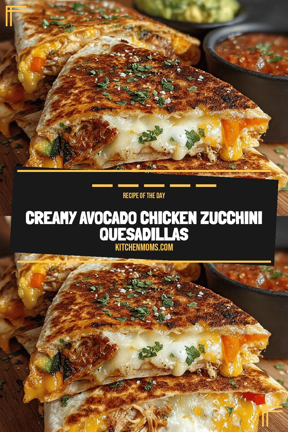 Creamy Avocado Chicken Zucchini Quesadillas