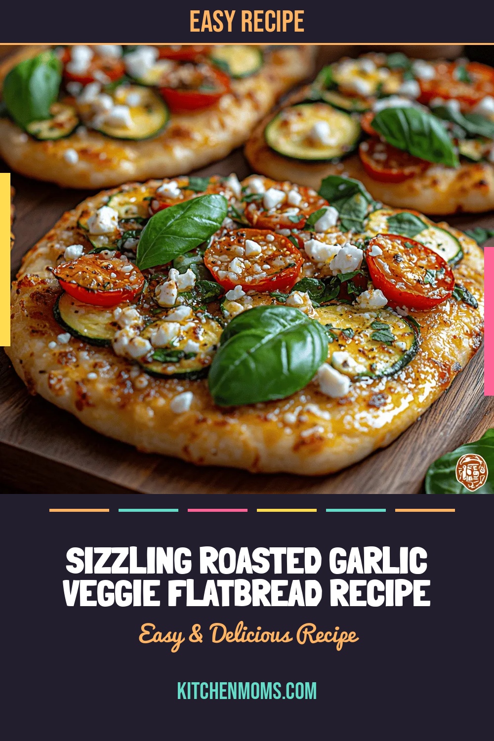Sizzling Roasted Garlic Veggie Flatbread Recipe