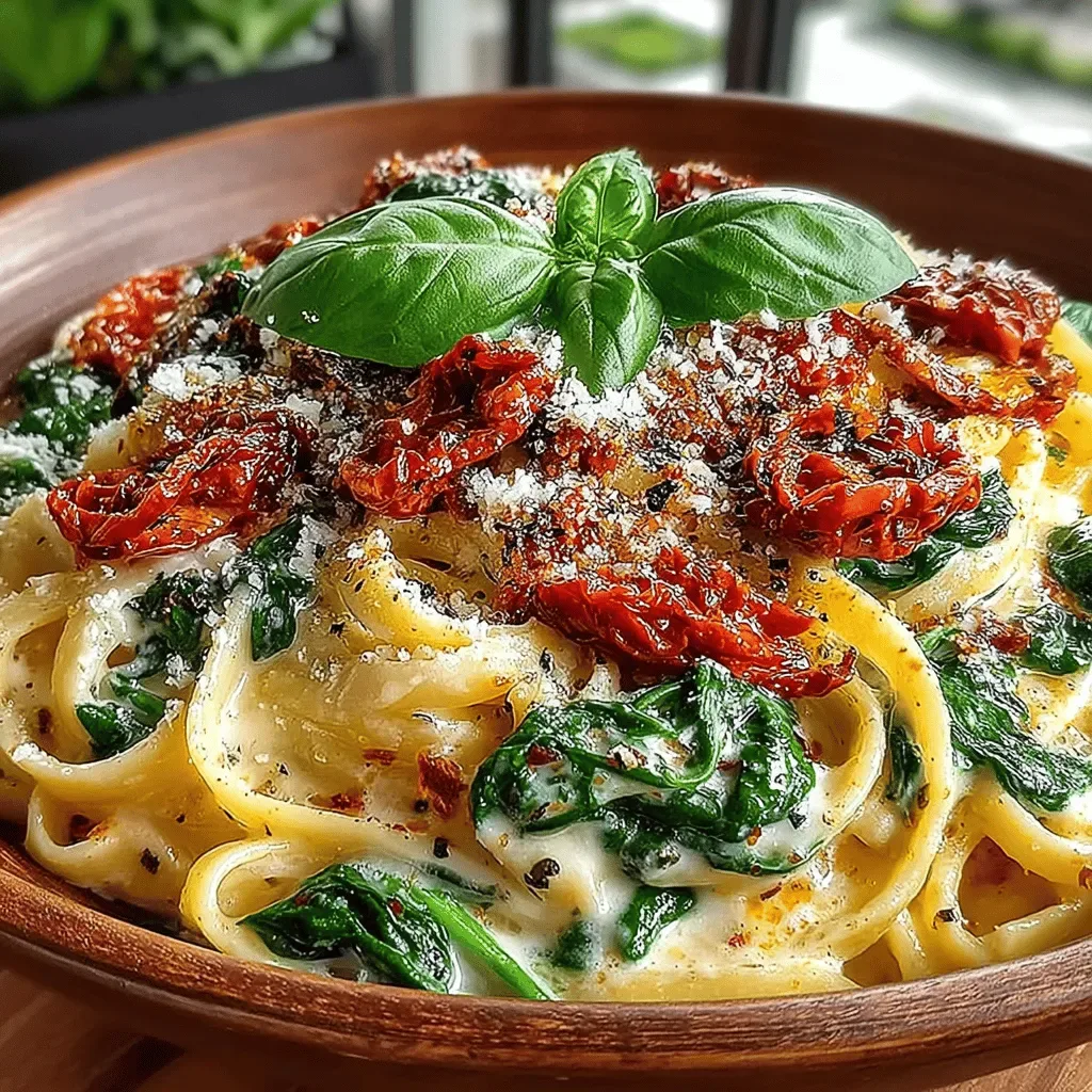 Creamy Spinach & Sun-Dried Tomato Pasta