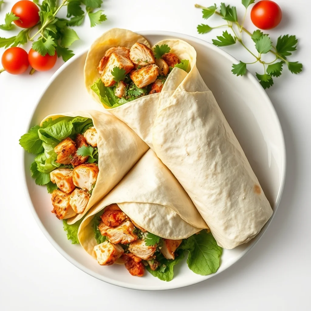 Spicy Chicken Caesar Salad Wraps