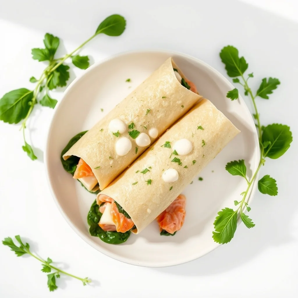 Creamy Salmon & Spinach Wraps