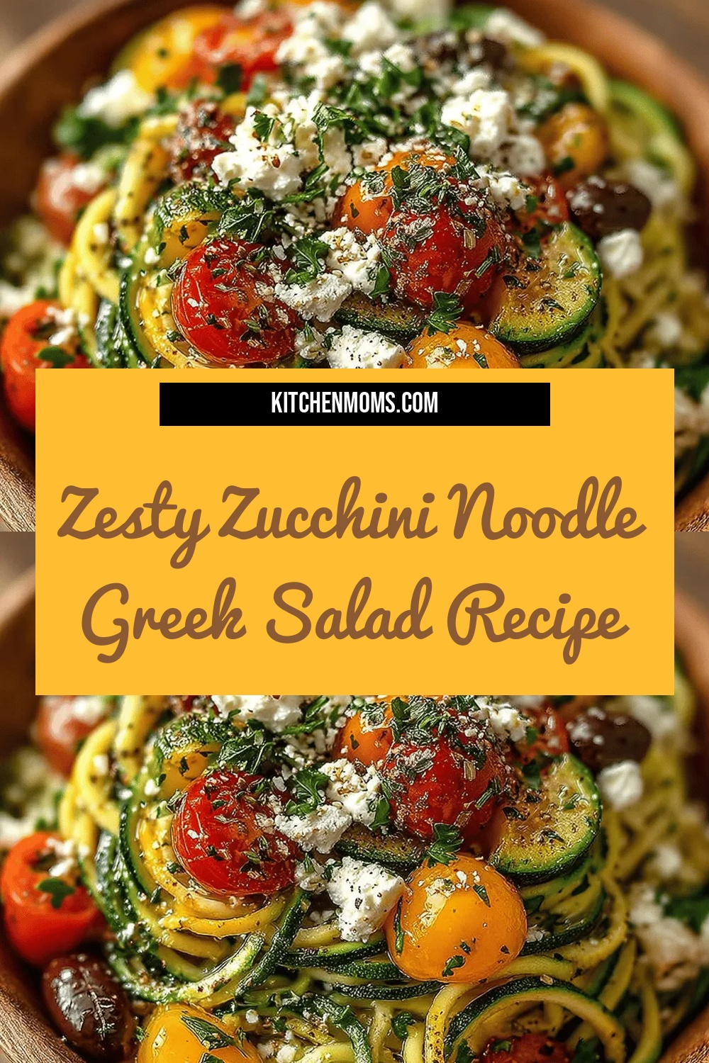 Zesty Zucchini Noodle Greek Salad Recipe