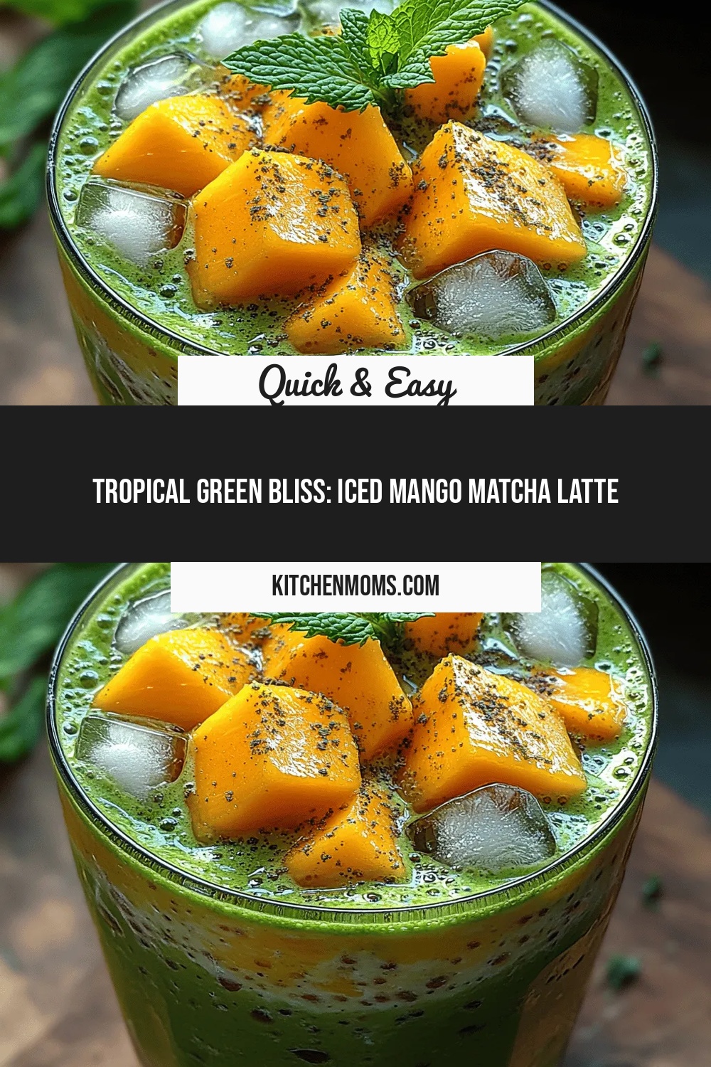 Tropical Green Bliss: Iced Mango Matcha Latte