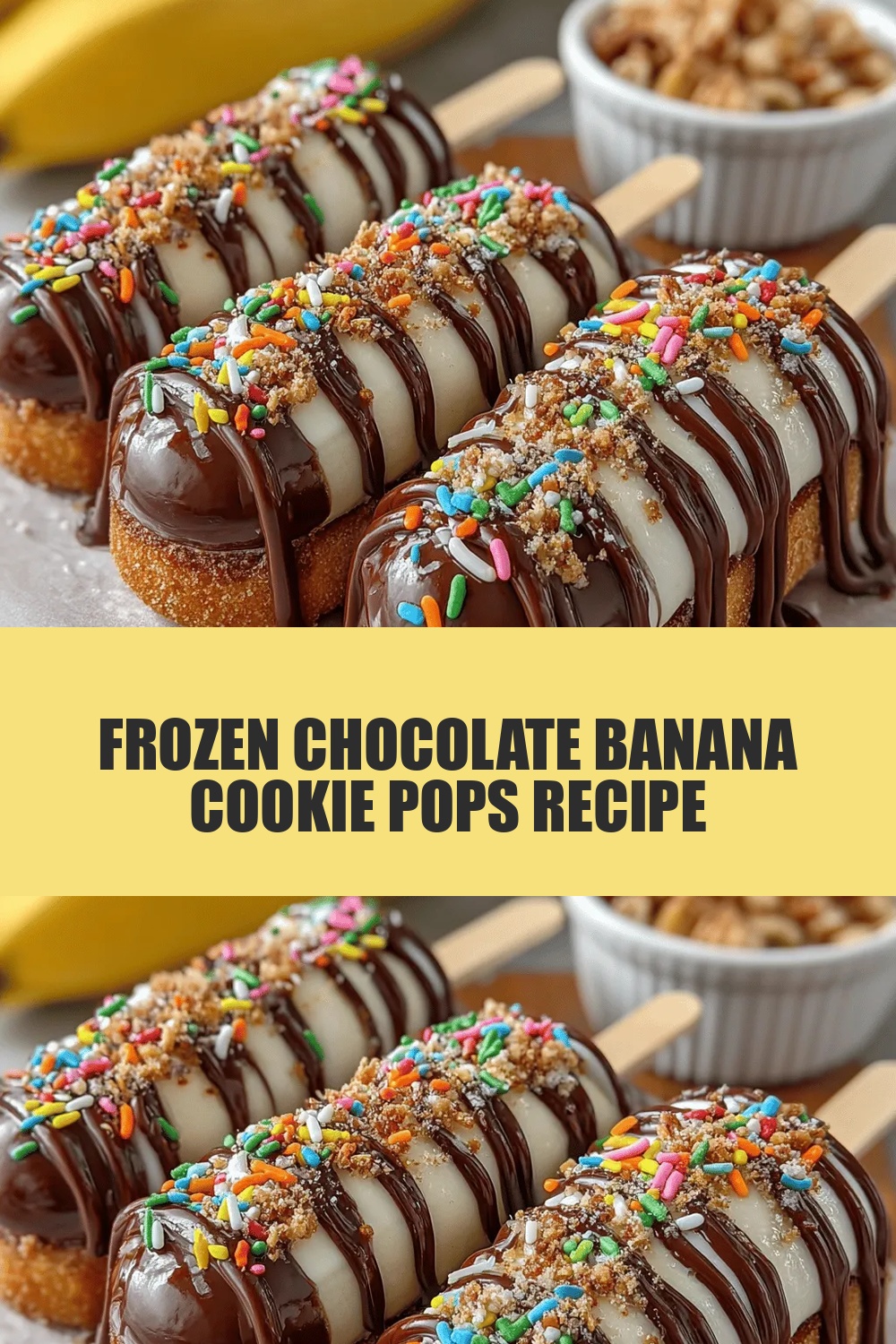 Frozen Chocolate Banana Cookie Pops Recipe