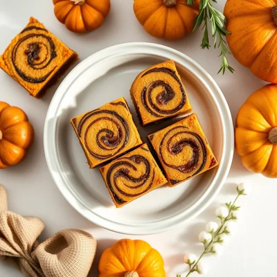 Pumpkin Fudge Swirl Cake Bars
