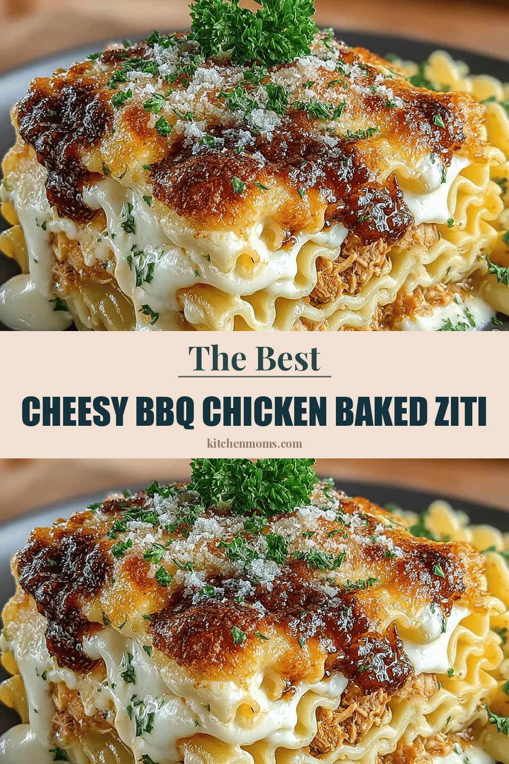Cheesy BBQ Chicken Baked Ziti