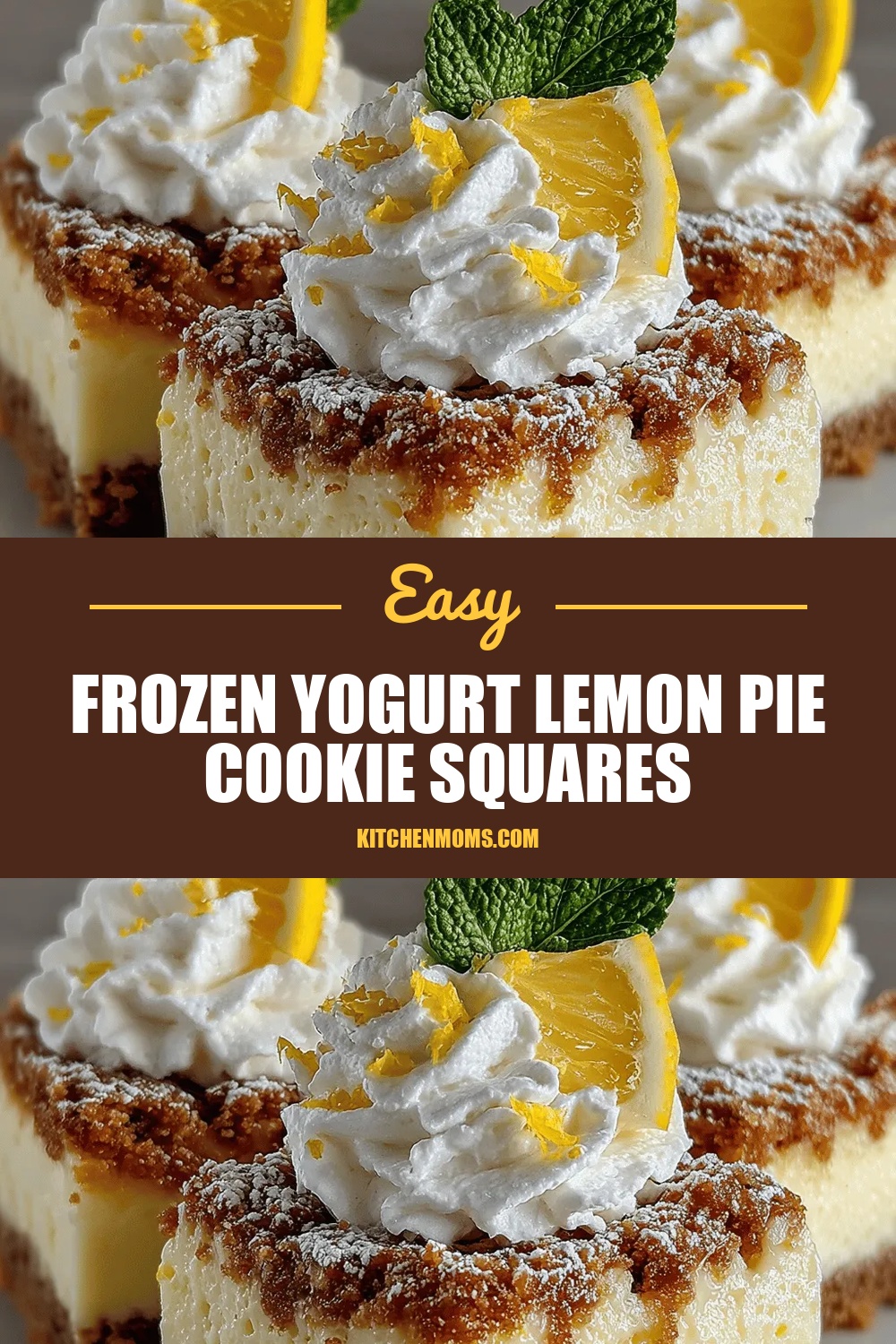 Frozen Yogurt Lemon Pie Cookie Squares