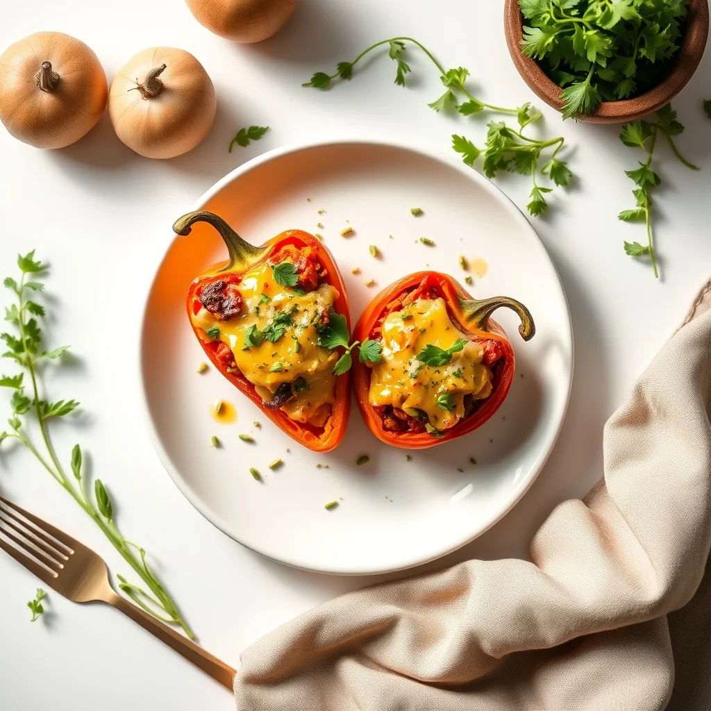 Cheesy Delight Veggie-Stuffed Peppers: A Flavorful and Nutritious Meal