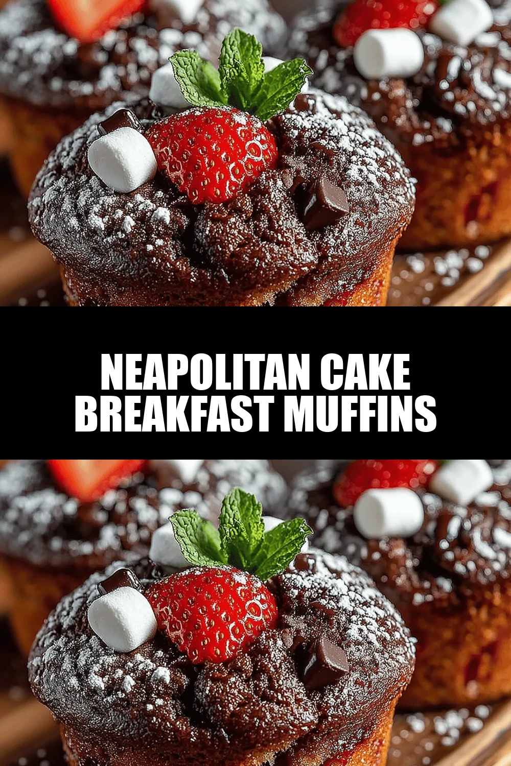 Neapolitan Cake Breakfast Muffins