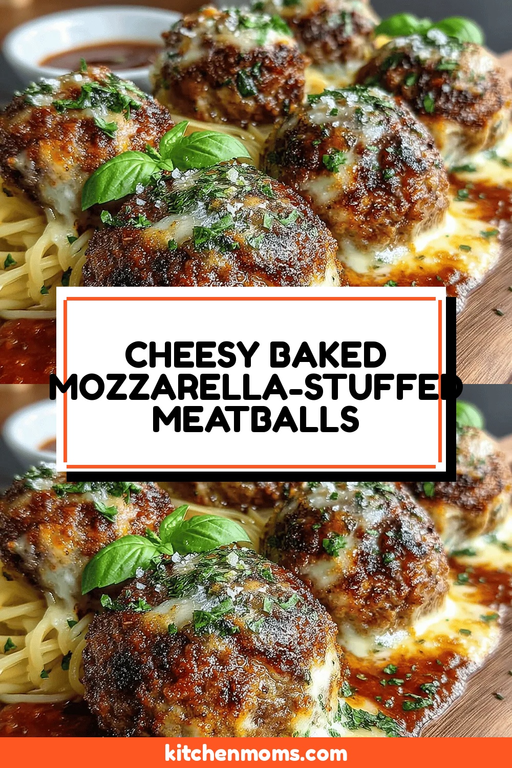 Cheesy Baked Mozzarella-Stuffed Meatballs