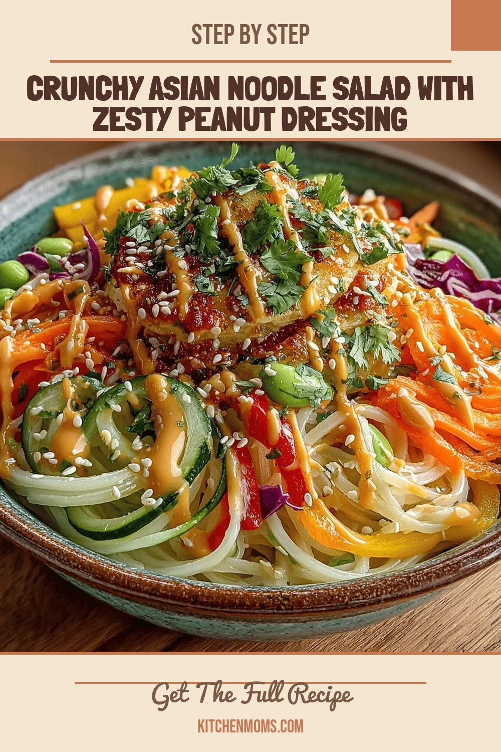 Crunchy Asian Noodle Salad with Zesty Peanut Dressing
