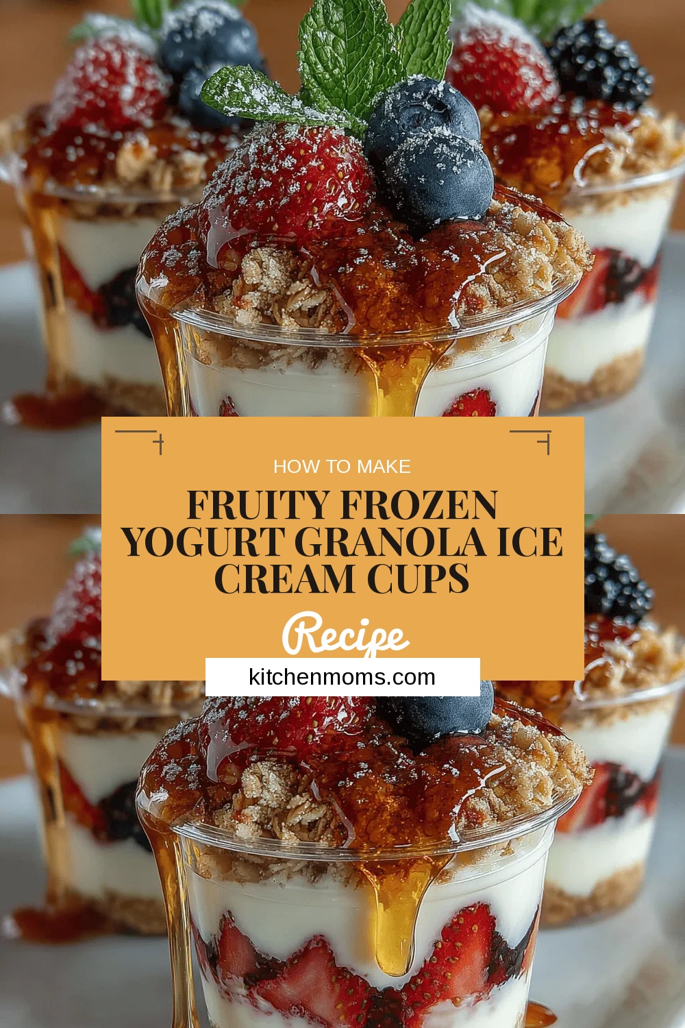 Fruity Frozen Yogurt Granola Ice Cream Cups