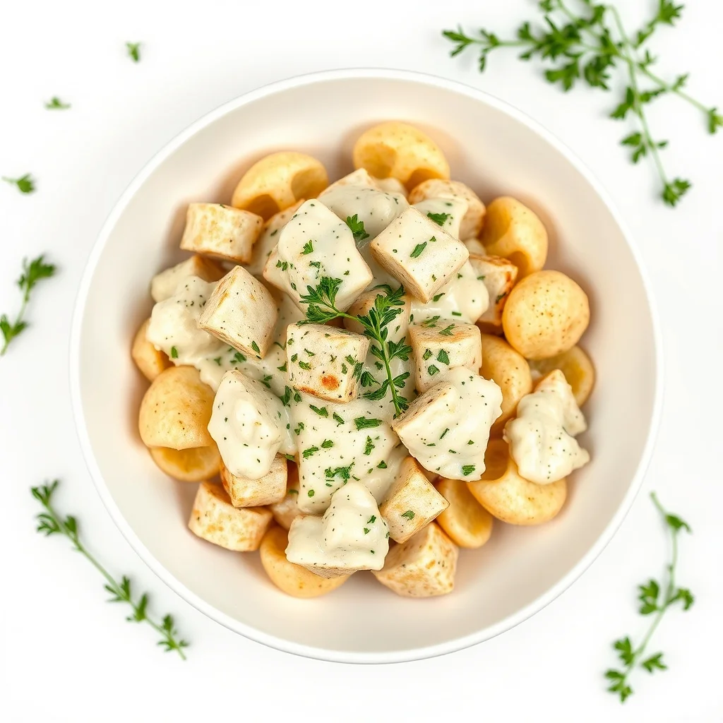 Turkey Alfredo Potato Bowls