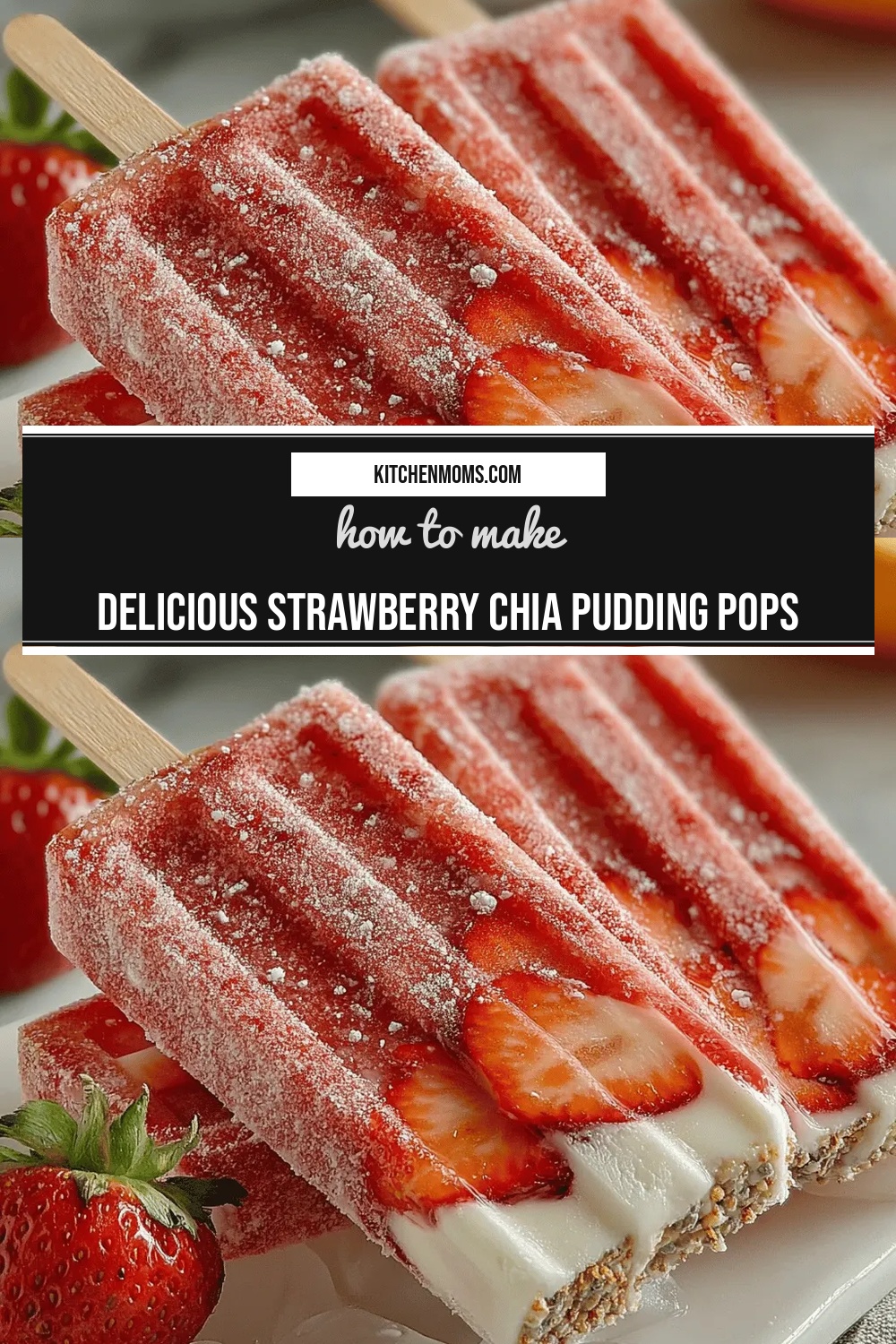 Delicious Strawberry Chia Pudding Pops