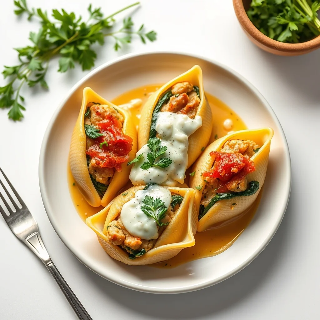 Savory Turkey & Spinach Stuffed Shells Recipe