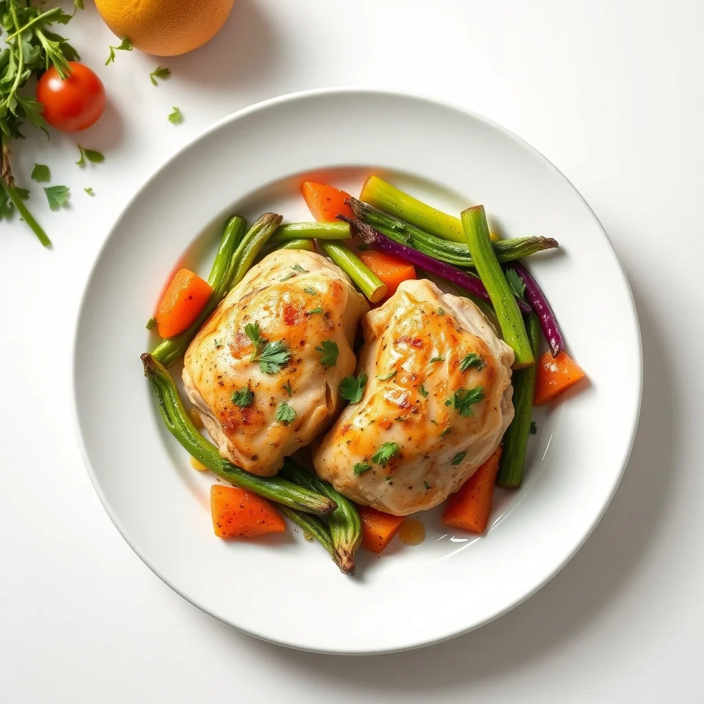 Zesty Lemon Garlic Chicken Thighs with Vibrant Veggies