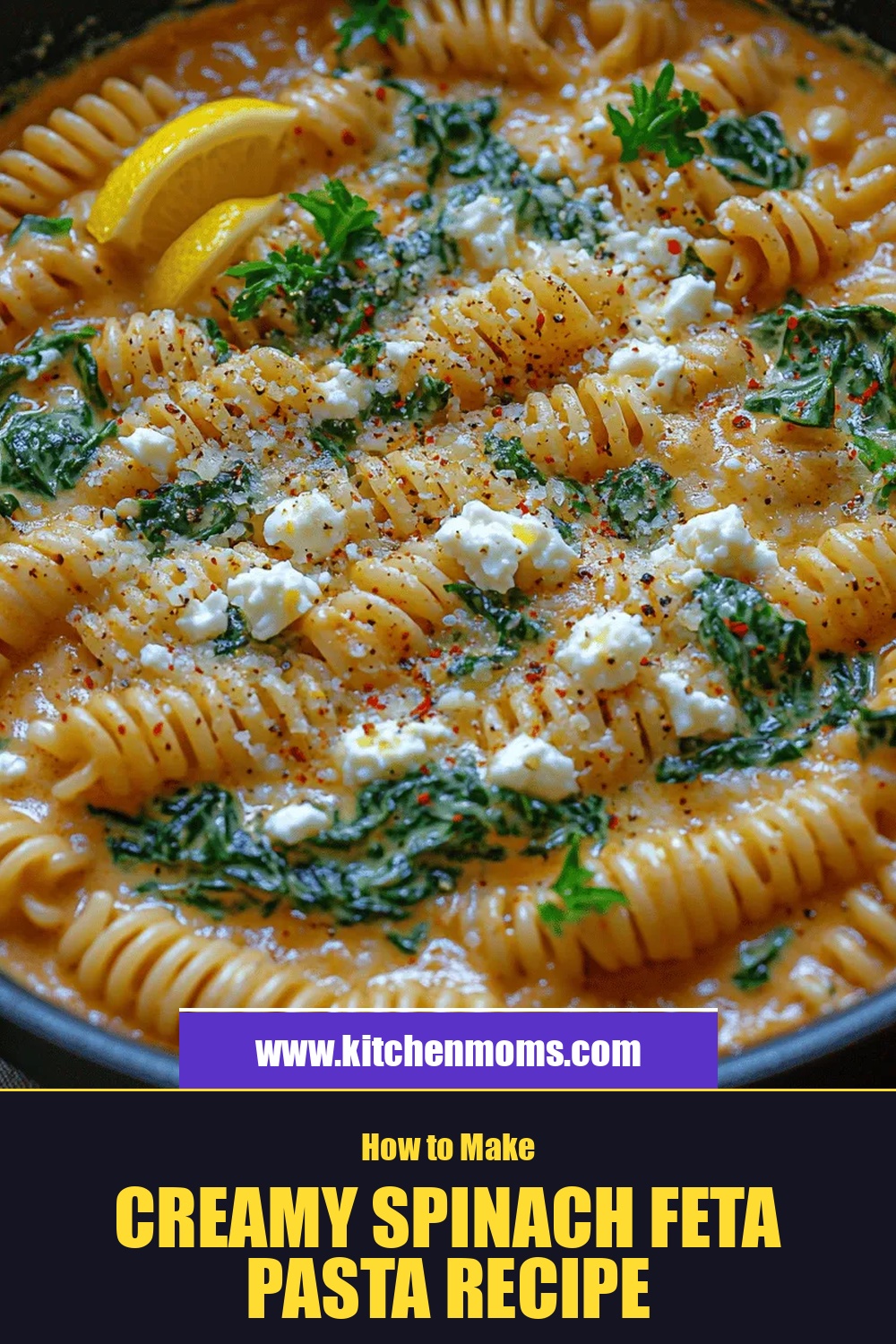 Creamy Spinach Feta Pasta Recipe