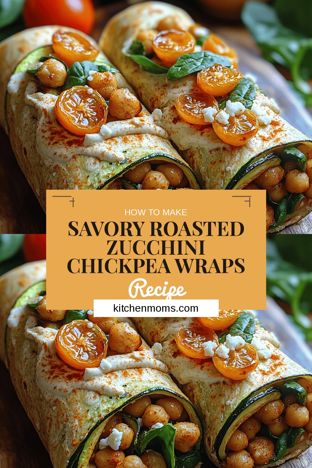 Savory Roasted Zucchini Chickpea Wraps