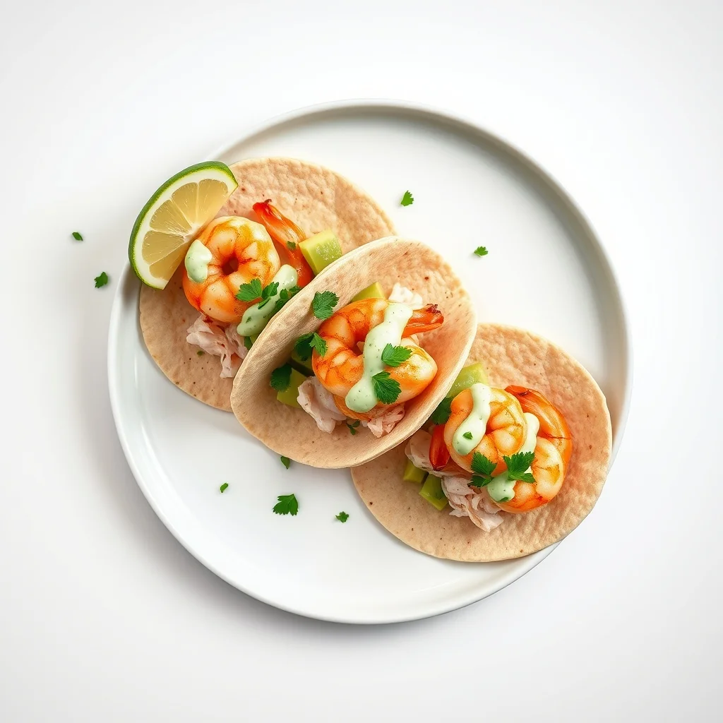 Quick Shrimp Tacos with Avocado Crema