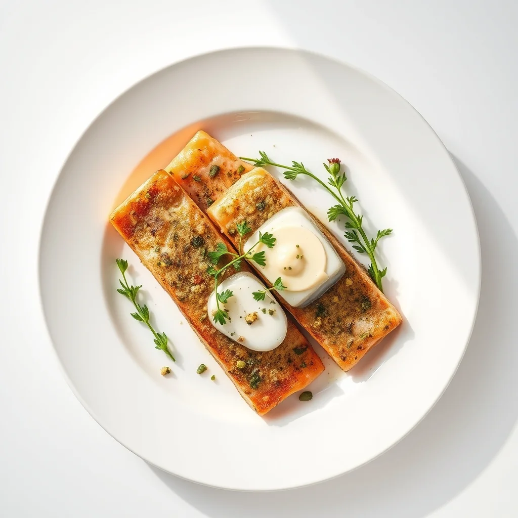 Savory Herb Butter Crusted Salmon Fillets