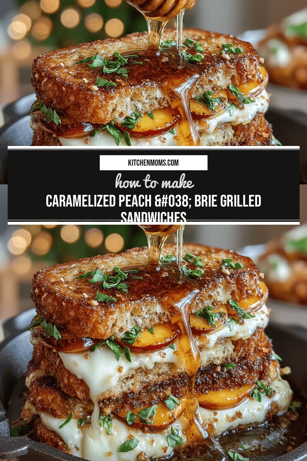 Caramelized Peach & Brie Grilled Sandwiches