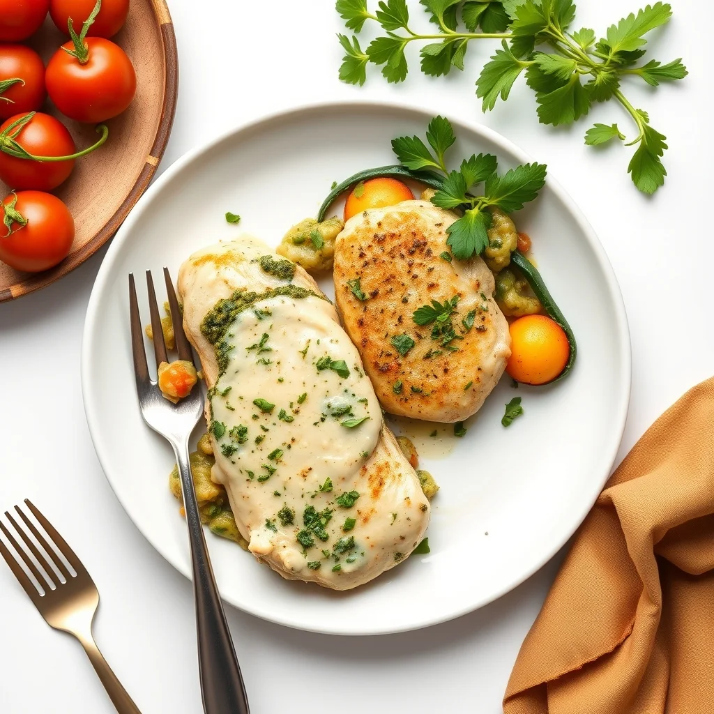 Creamy Pesto Chicken and Veggie Skillet