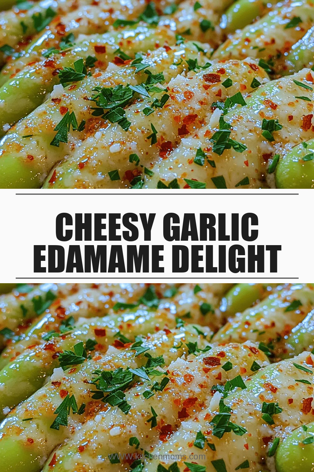 Cheesy Garlic Edamame Delight