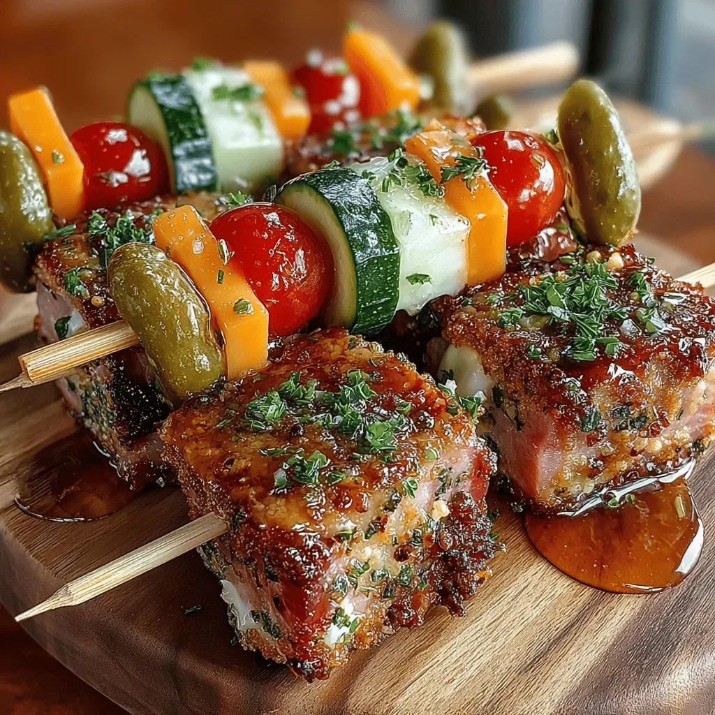 Savory Mini Ham & Cheese Skewers