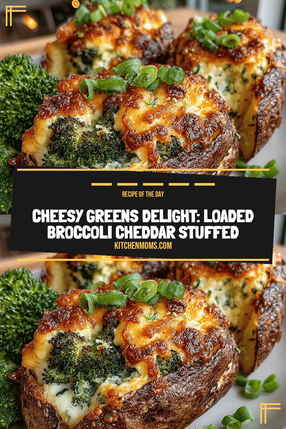 Cheesy Greens Delight: Loaded Broccoli Cheddar Stuffed Potatoes