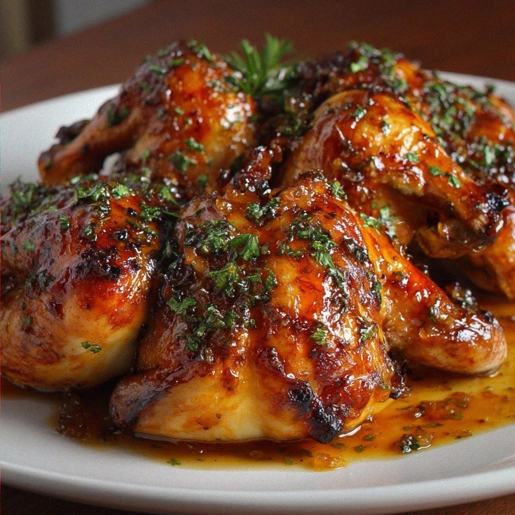 Apricot-Glazed Cornish Game Hens