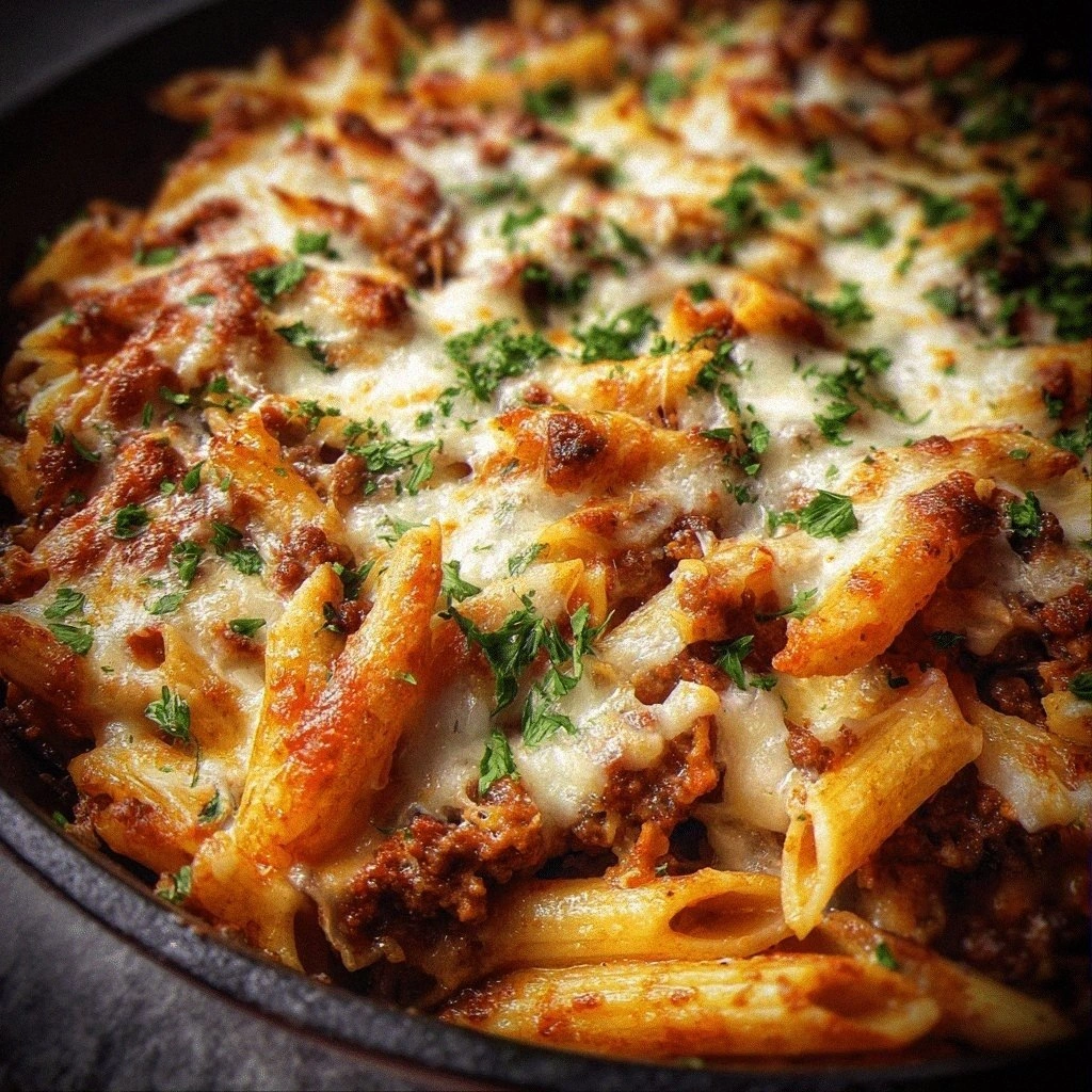 Baked Penne with Ground Beef