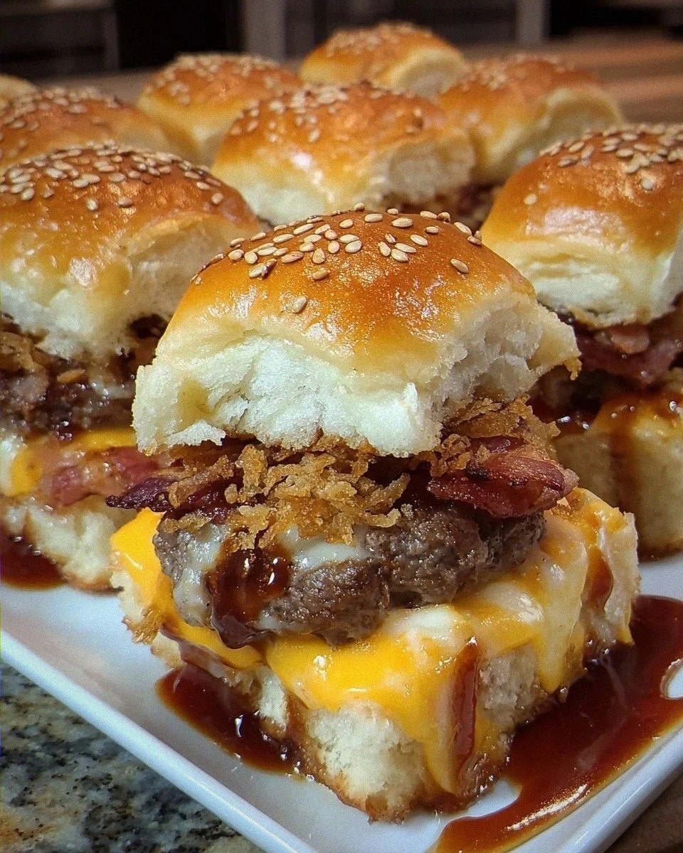 BBQ Cheeseburger Sliders Easy